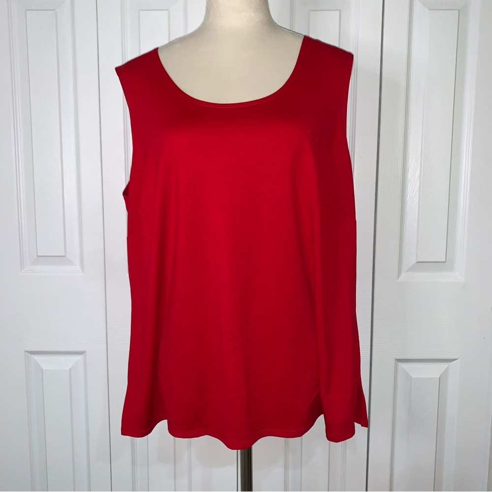 Kim Rogers Sz2XL red sleeveless Nylon&Spandex top